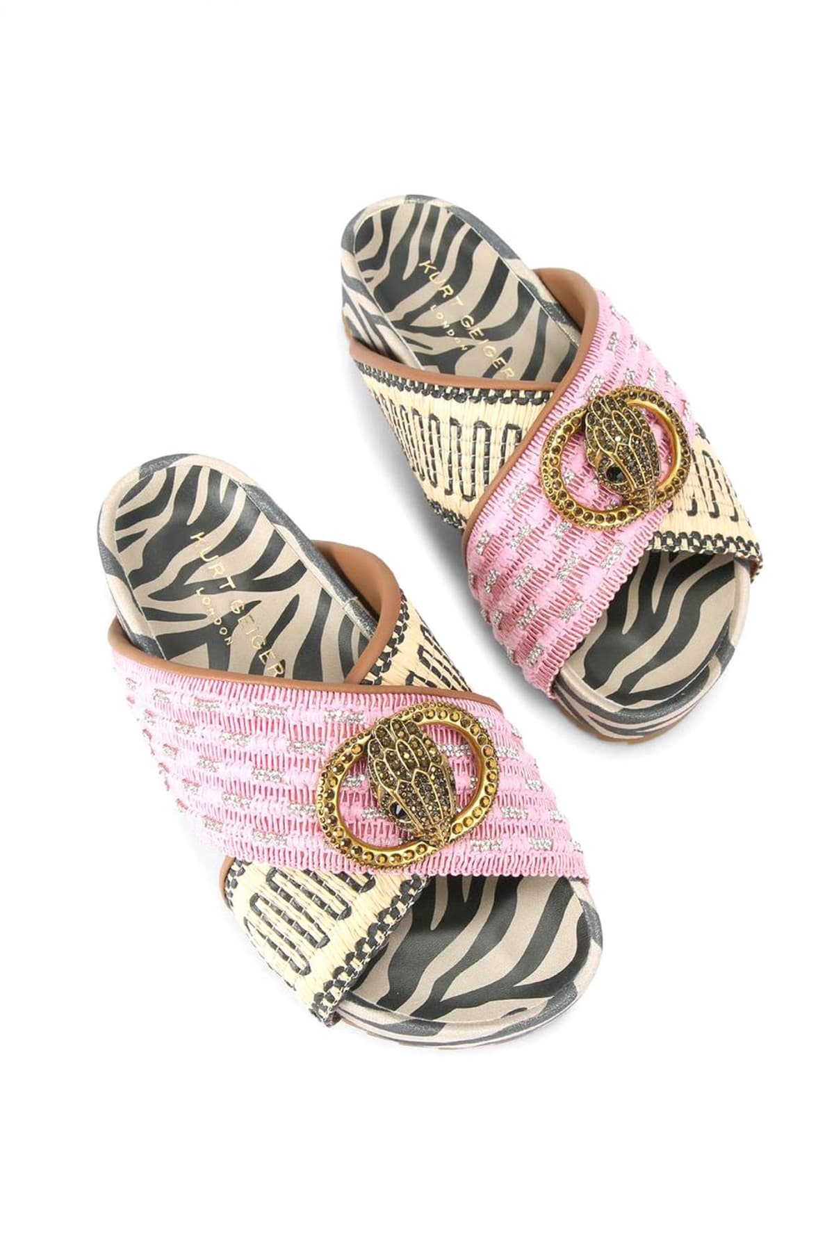 KURT GEIGER ΠΑΠΟΥΤΣΙΑ ΠΑΝΤΟΦΛΕΣ CHELSEΑ CROSS STRAP ΣΧΕΔΙΑ LOGO POZ/ΠΟΛΥΧΡΩΜΟ