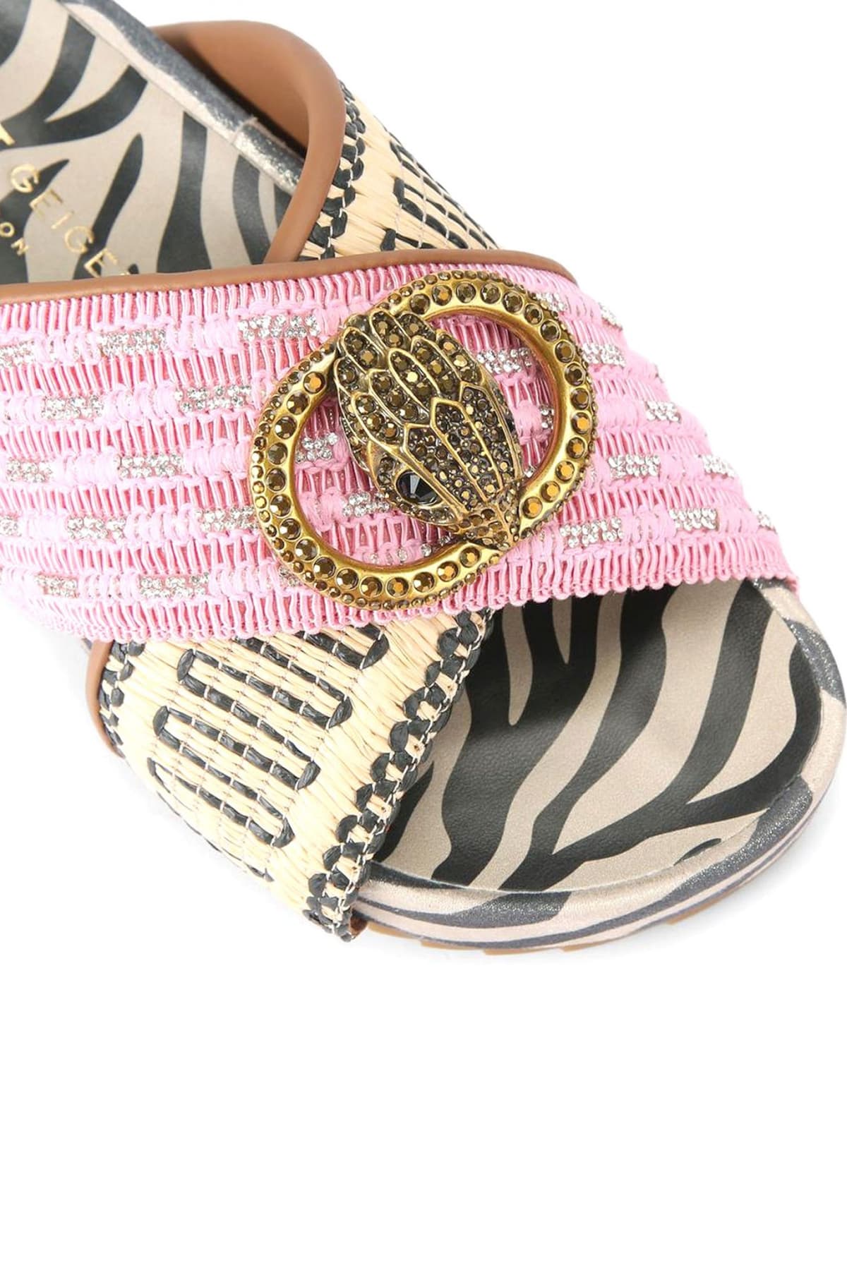 KURT GEIGER ΠΑΠΟΥΤΣΙΑ ΠΑΝΤΟΦΛΕΣ CHELSEΑ CROSS STRAP ΣΧΕΔΙΑ LOGO POZ/ΠΟΛΥΧΡΩΜΟ