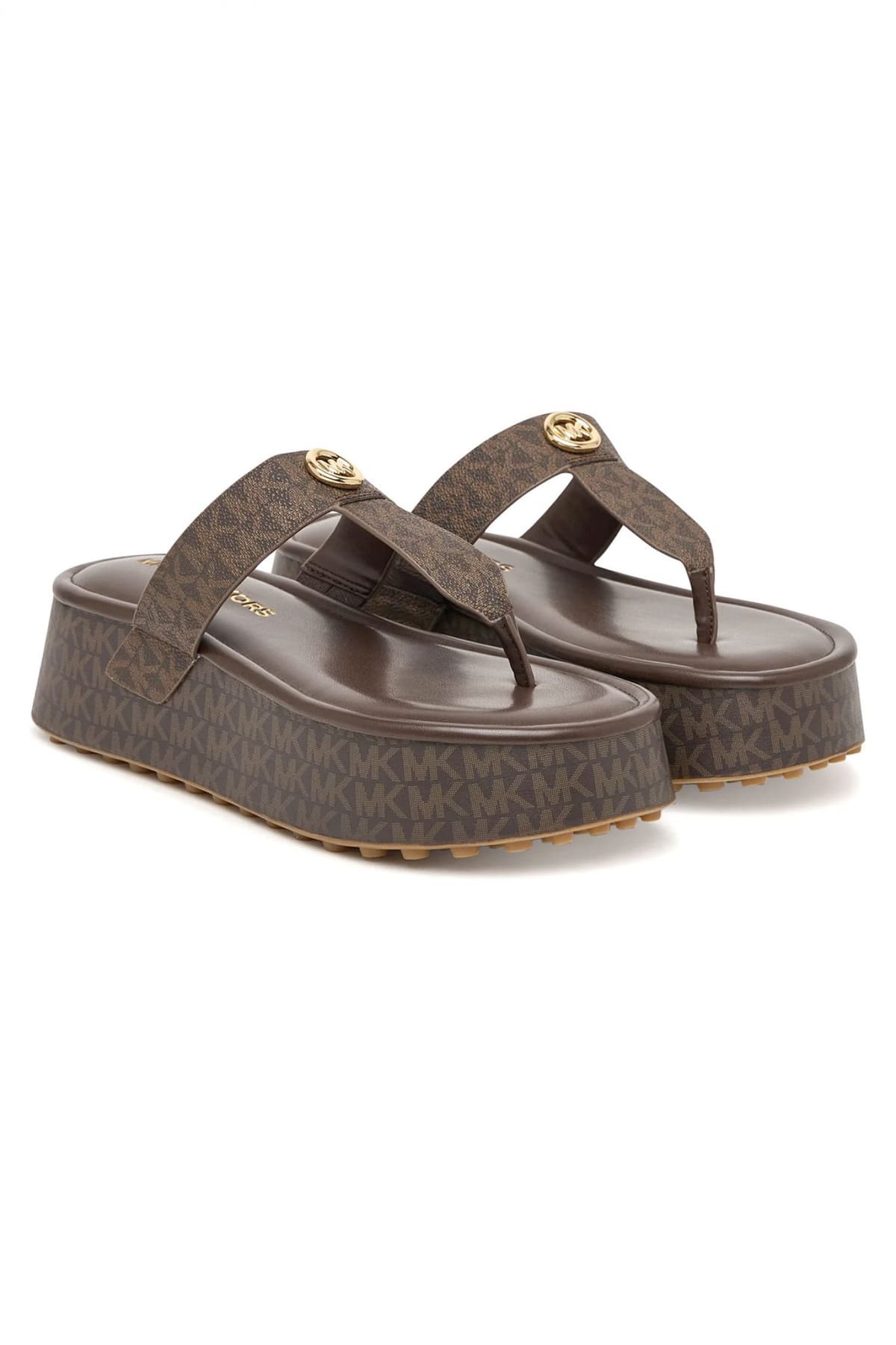 MICHAEL KORS ΠΑΠΟΥΤΣΙΑ ΠΑΝΤΟΦΛΕΣ ΜΚ SIG SEMI LUX SM ALL OVER LOGO ΚΑΦΕ