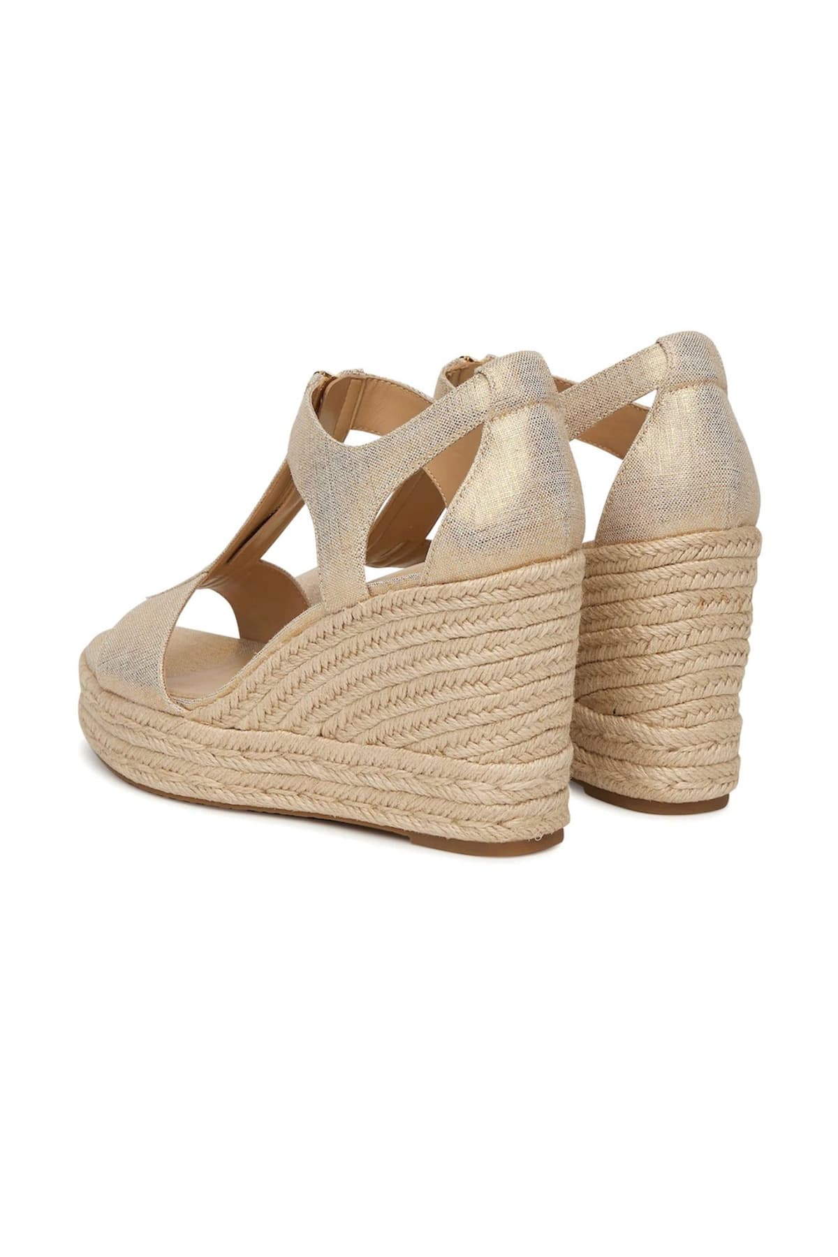 MICHAEL KORS ΠΑΠΟΥΤΣΙΑ ΠΛΑΤΦΟΡΜEΣ BERKLEY MID WEDGE ΦΕΡΜΟΥΑΡ LOGO ΧΡΥΣΟ