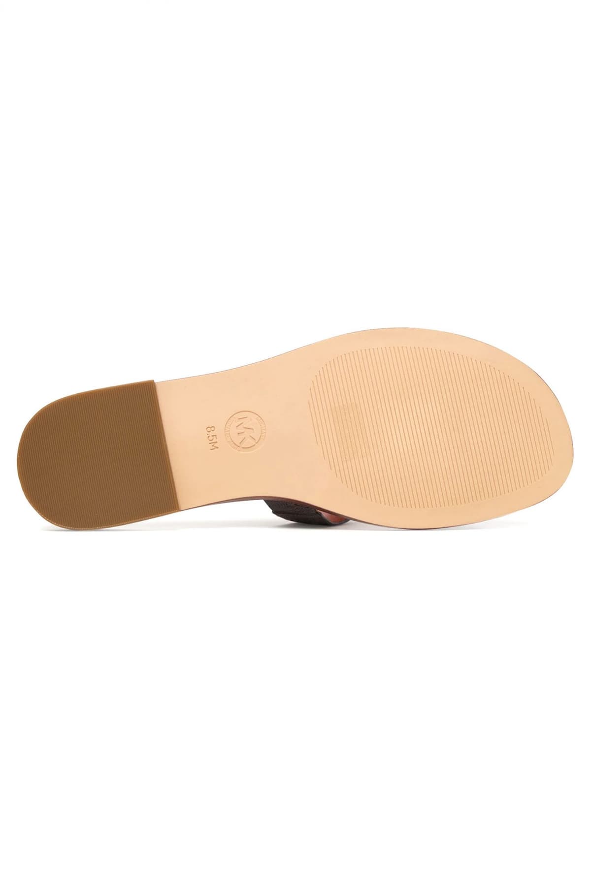 MICHAEL KORS ΠΑΠΟΥΤΣΙΑ ΠΑΝΤΟΦΛΕΣ ΕRIN FLAT SANDAL ΜΕΤΑΛΛΙΚΟ LOGO KAΦΕ/ΤΑΜΠΑ