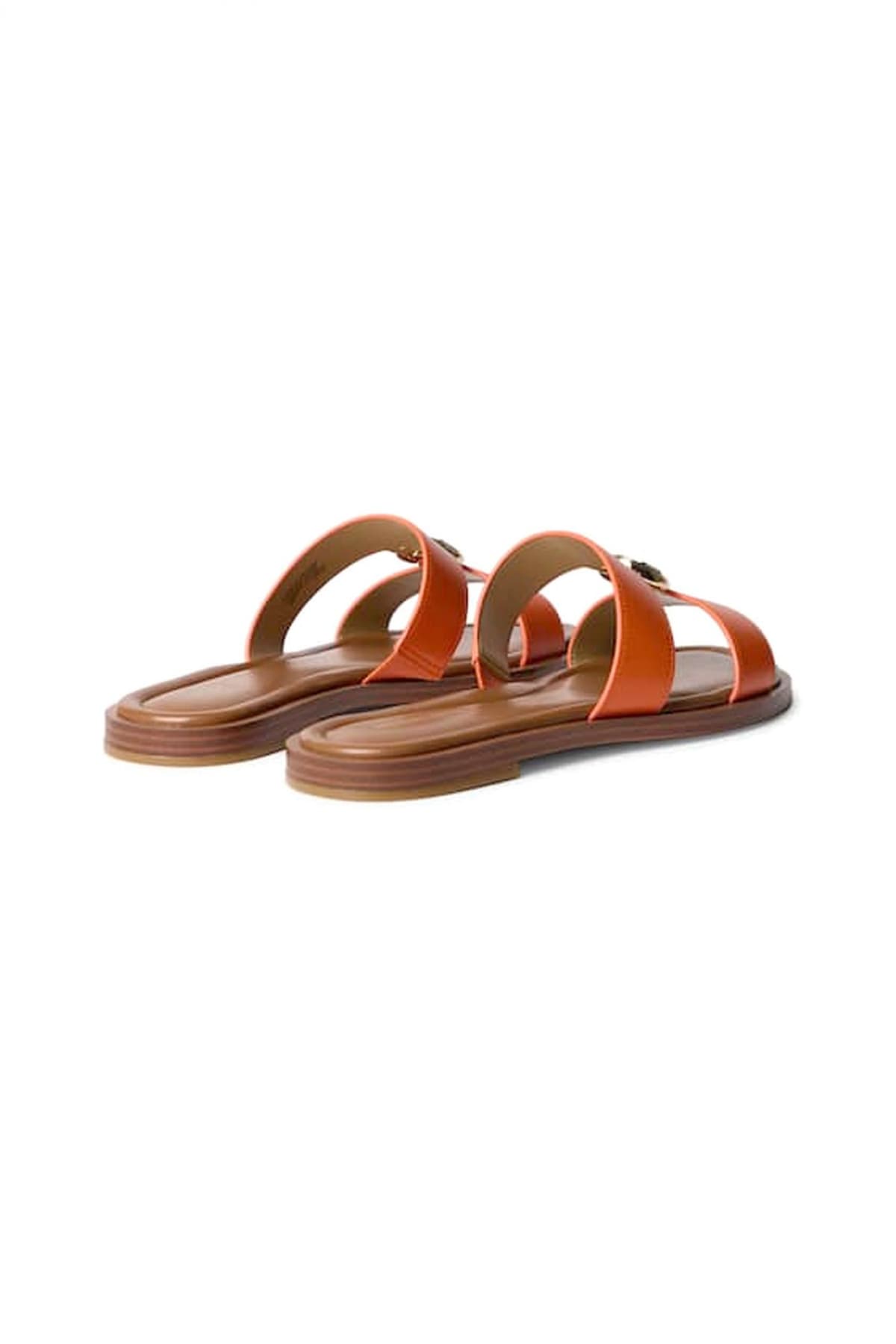 MICHAEL KORS ΠΑΠΟΥΤΣΙΑ ΠΑΝΤΟΦΛΕΣ ΕRIN FLAT SANDAL ΜΕΤΑΛΛΙΚΟ LOGO ΠΟΡΤΟΚΑΛΙ