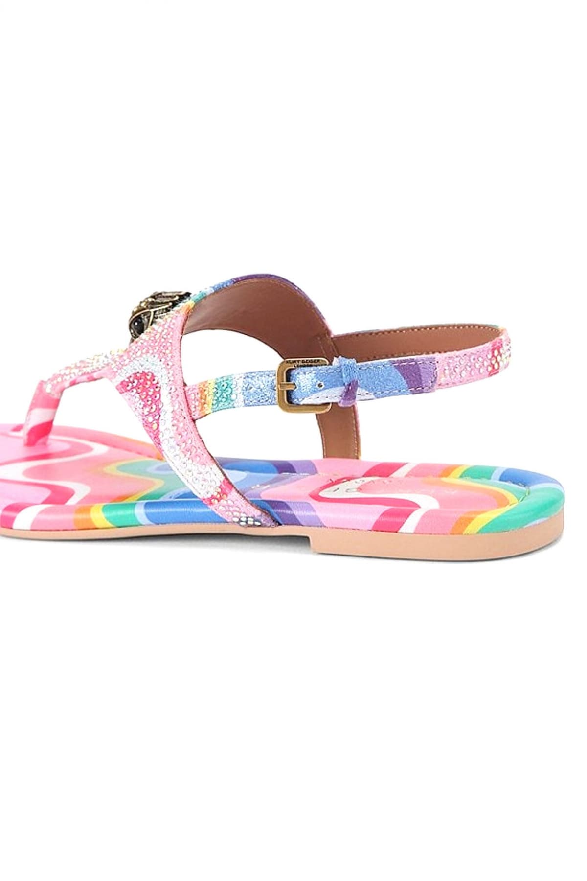 KURT GEIGER ΠΑΠΟΥΤΣΙΑ ΣΑΝΔΑΛΙΑ KENSINGTON FLAT SLINGBACK ΣΤΡΑΣ LOGO ΠΟΛΥΧΡΩΜΟ