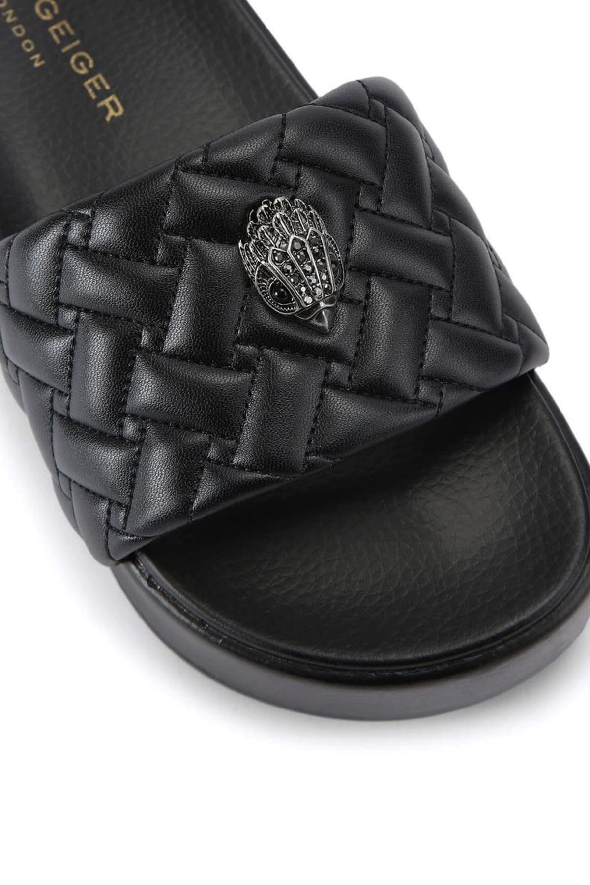 KURT GEIGER ΠΑΠΟΥΤΣΙΑ ΠΑΝΤΟΦΛΕΣ MEENA EAGLE PLATFORM ΚΑΠΙΤΟΝΕ LOGO ΜΑΥΡΟ