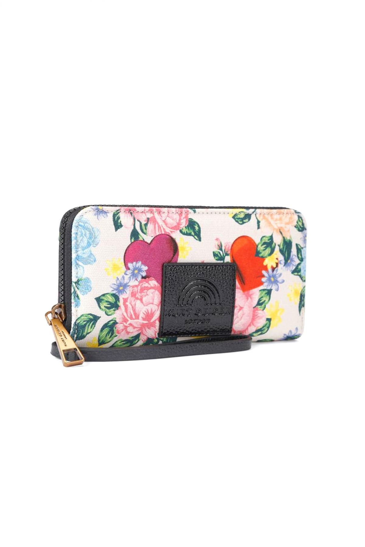 KURT GEIGER ΠΟΡΤΟΦΟΛΙ SOUTHBANK ZIP AROUND W ΦΛΟΡΑΛ LOGO ΜΑΥΡΟ