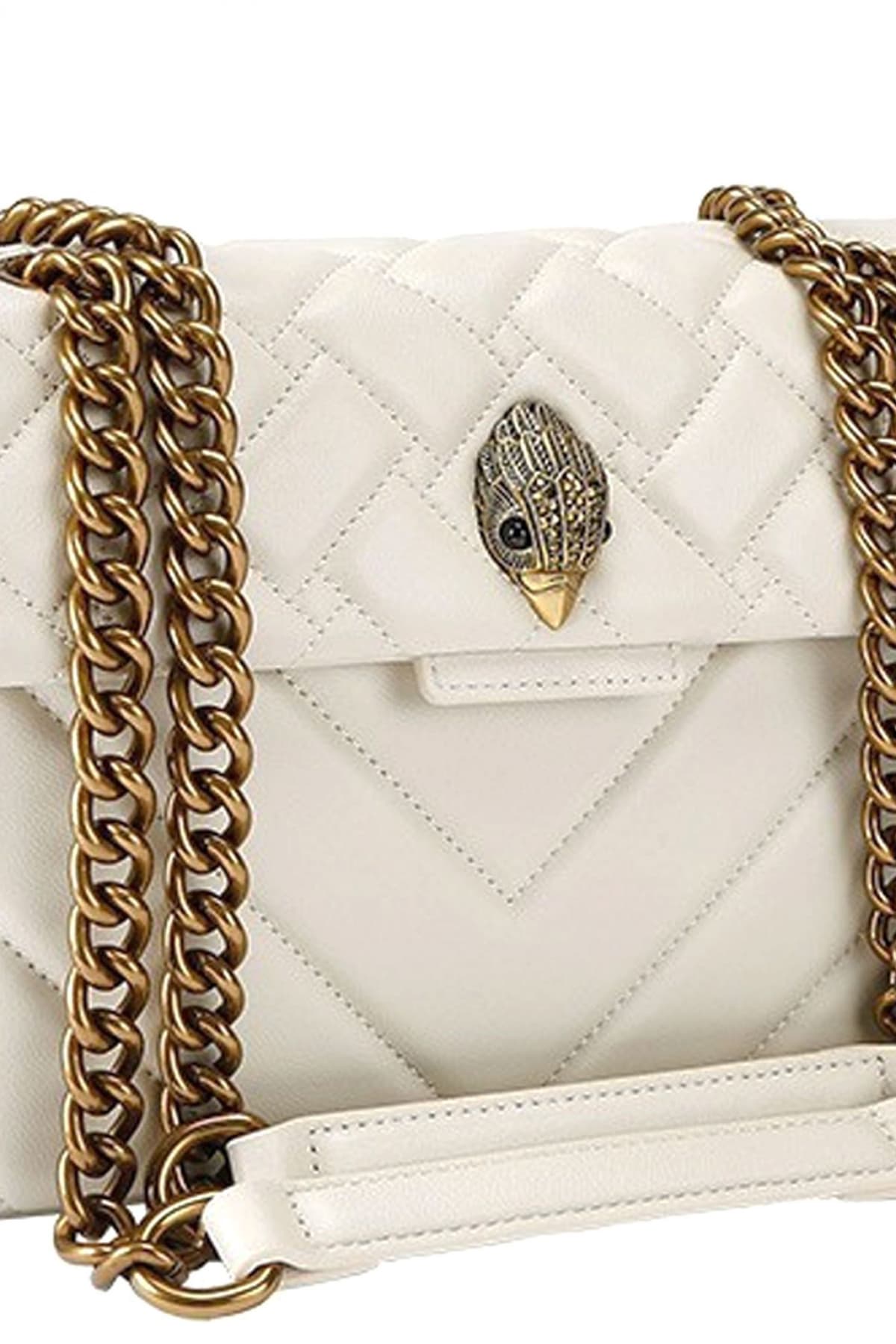 KURT GEIGER ΤΣΑΝΤΑ CROSSBODY/ΩΜΟΥ LEATHER KENSINGTON ΒΑG KAΠΙΤΟΝΕ AΛΥΣΙΔΑ LOGO ΜΠΕΖ