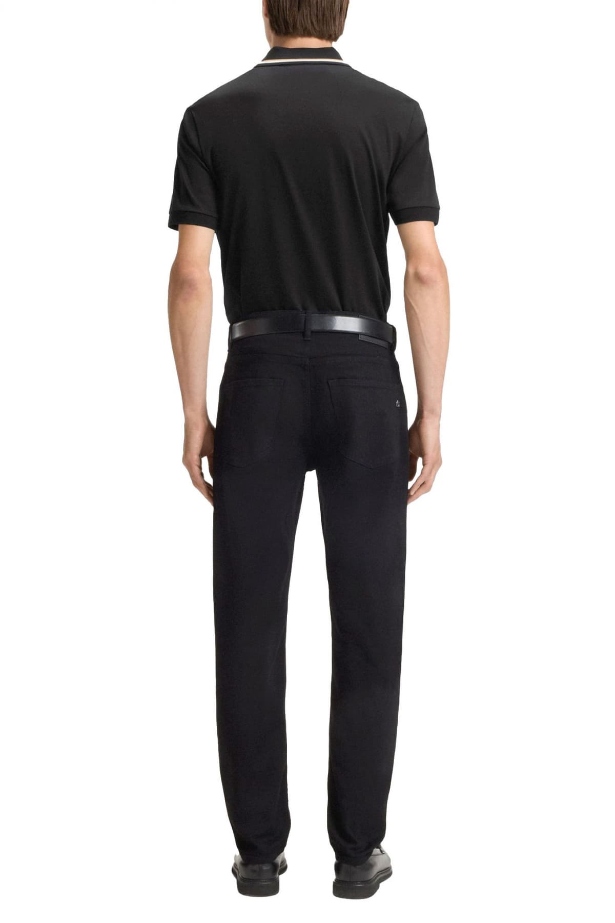 BOSS POLO SLIM FIT PENROSE 38 ΜΑΥΡΟ