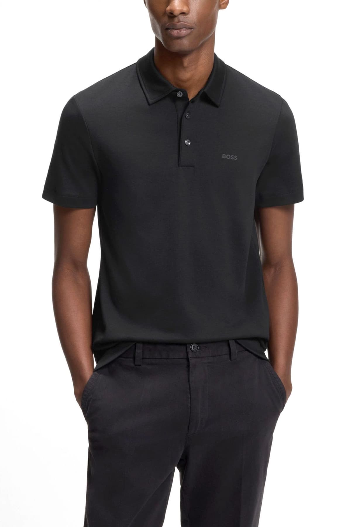 BOSS POLO SLIM FIT PALOSH 30 ΜΑΥΡΟ