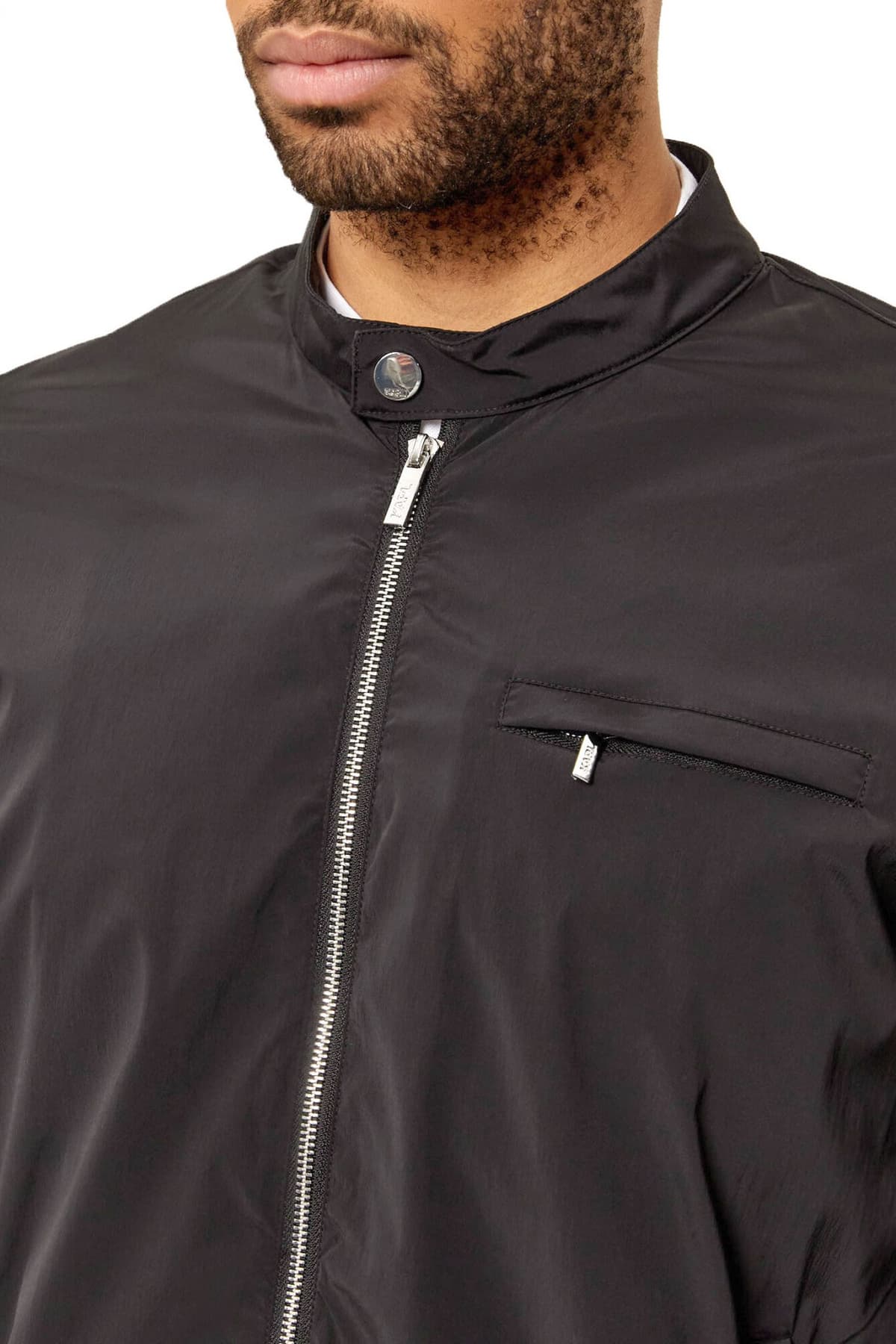 KARL LAGERFELD ΜΠΟΥΦΑΝ JACKET WIND BREAKER MAO ΜΑΥΡΟ