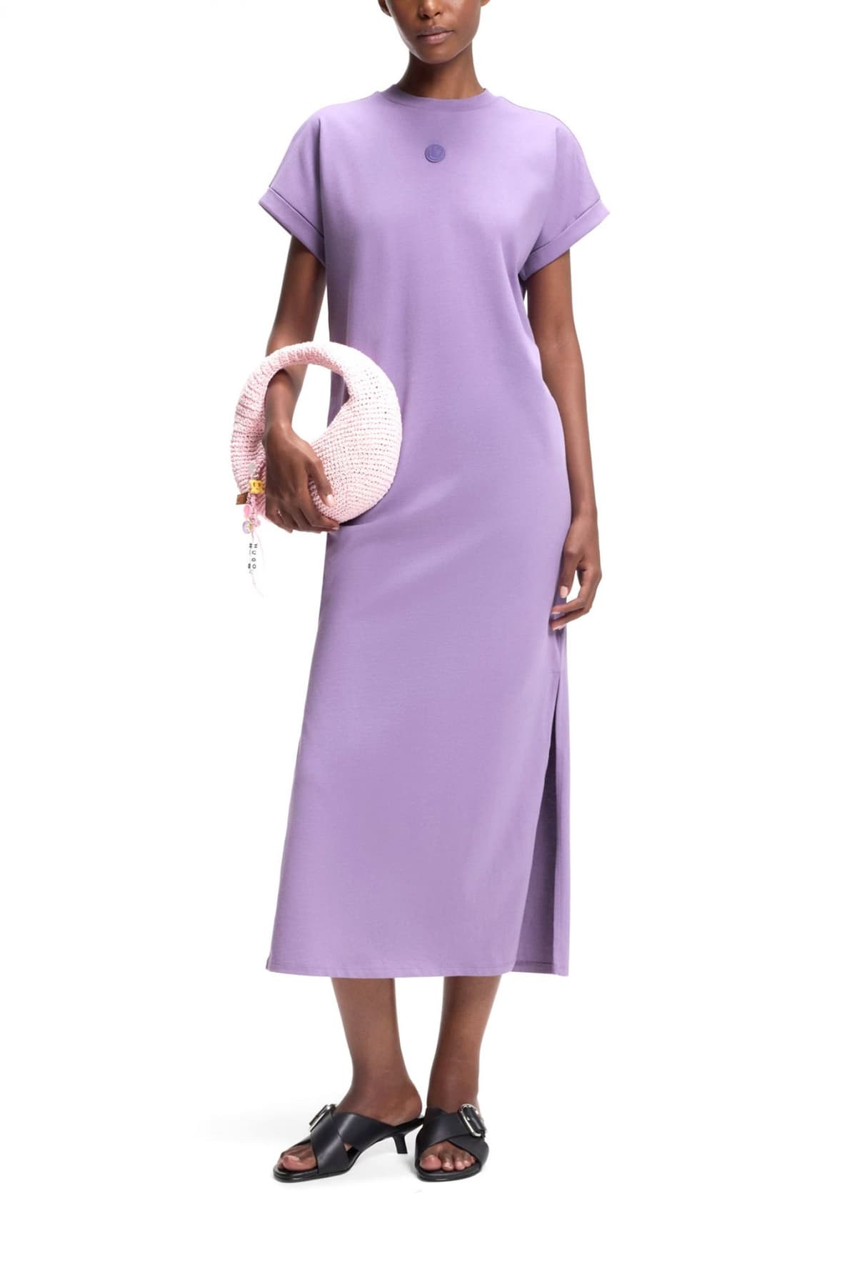 HUGO BLUE ΦΟΡΕΜΑ MIDI NALLE_B LOGO ΑΝΟΙΓΜΑΤΑ ΚΑΤΩ ΜΩΒ