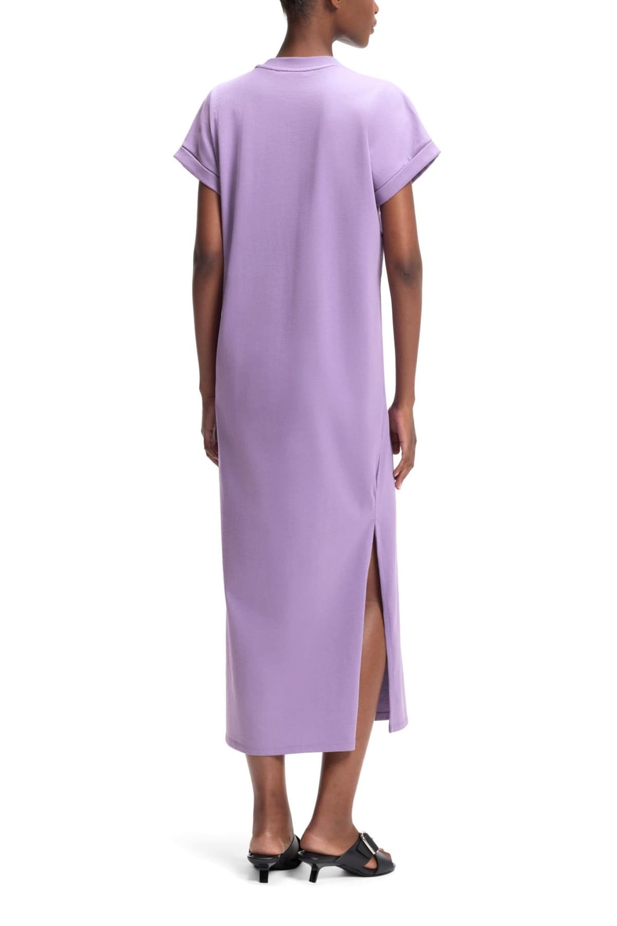 HUGO BLUE ΦΟΡΕΜΑ MIDI NALLE_B LOGO ΑΝΟΙΓΜΑΤΑ ΚΑΤΩ ΜΩΒ