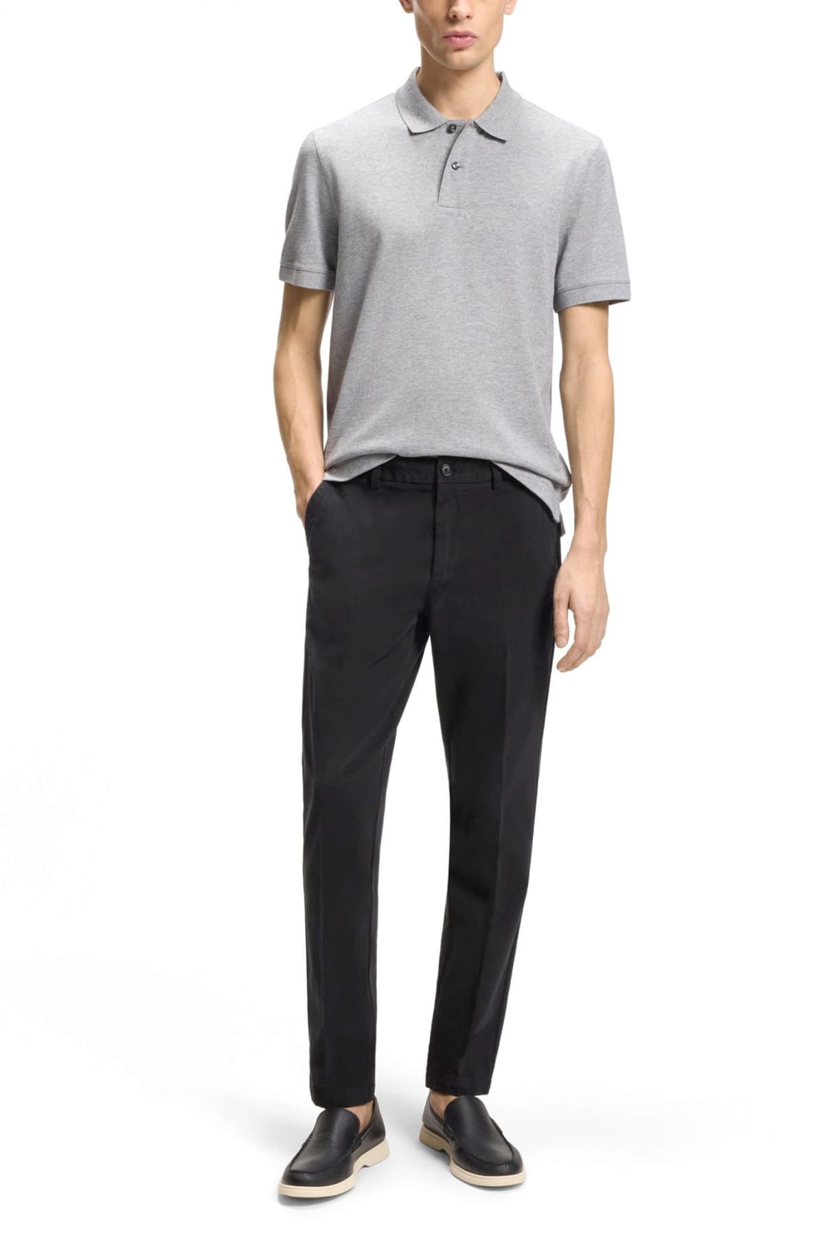 BOSS ΠΑΝΤΕΛΟΝΙ CHINO SLIM FIT HIGH MOTION H-KAITON1 ΜΑΥΡΟ