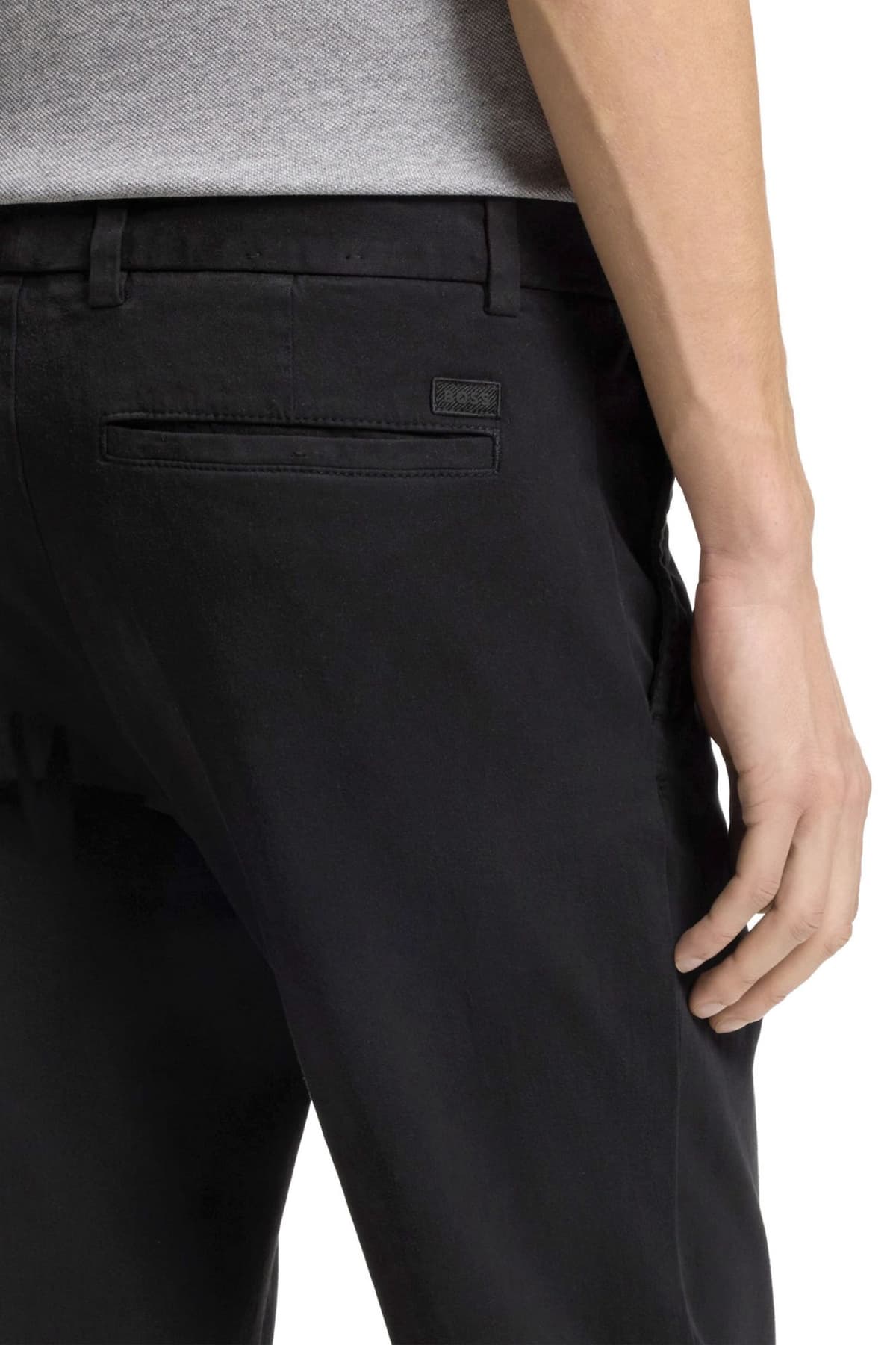 BOSS ΠΑΝΤΕΛΟΝΙ CHINO SLIM FIT HIGH MOTION H-KAITON1 ΜΑΥΡΟ