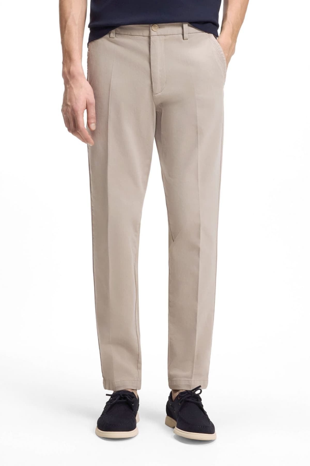 BOSS ΠΑΝΤΕΛΟΝΙ CHINO SLIM FIT HIGH MOTION H-KAITON1 ΜΠΕΖ