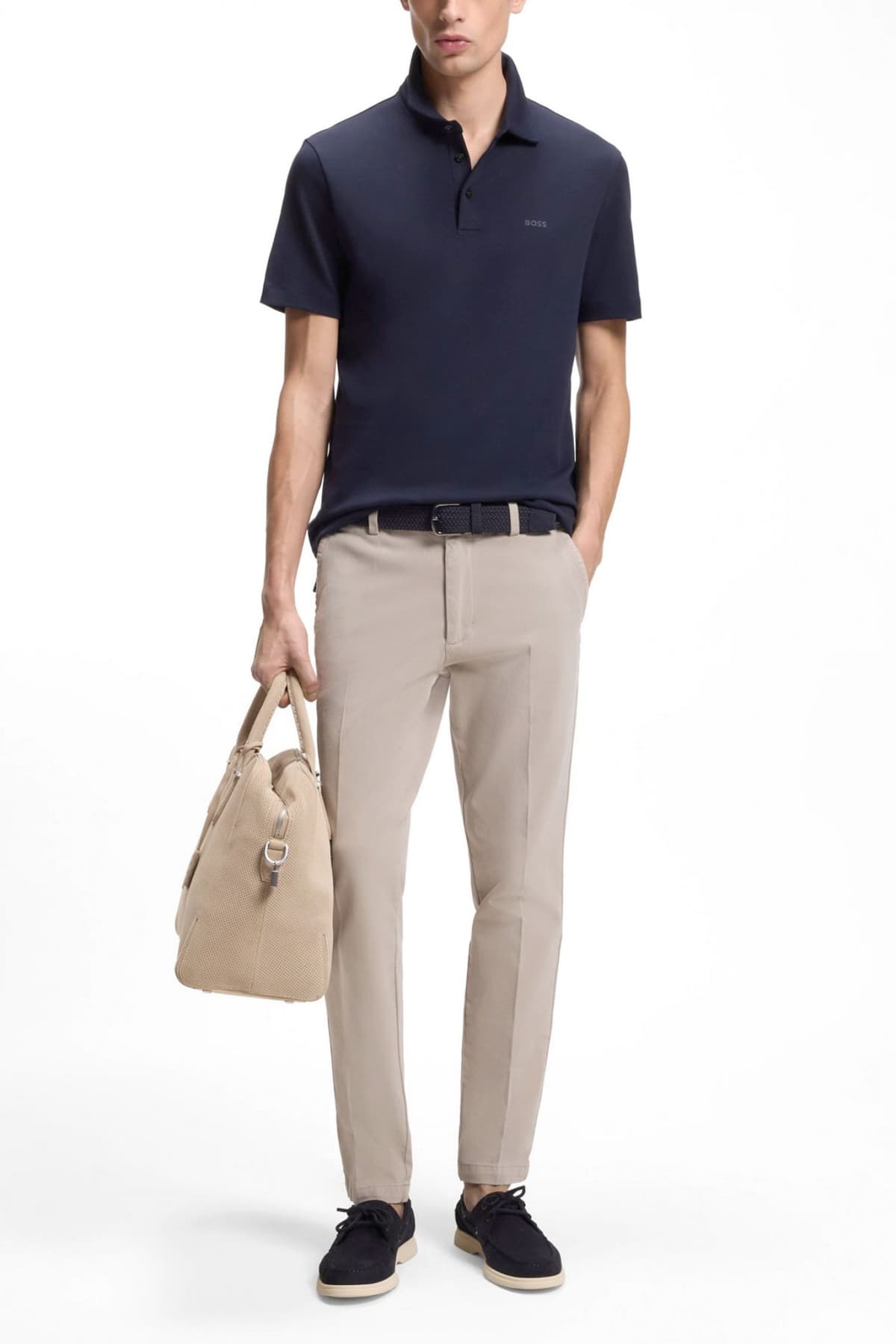 BOSS ΠΑΝΤΕΛΟΝΙ CHINO SLIM FIT HIGH MOTION H-KAITON1 ΜΠΕΖ