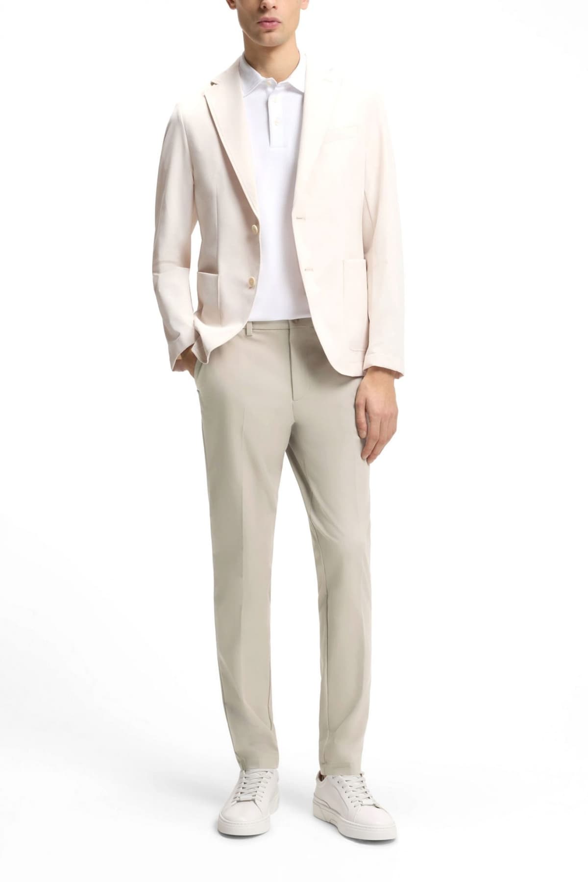 BOSS ΠΑΝΤΕΛΟΝΙ CHINO SLIM FIT P-KAITON1-ZIP ΜΠΕΖ