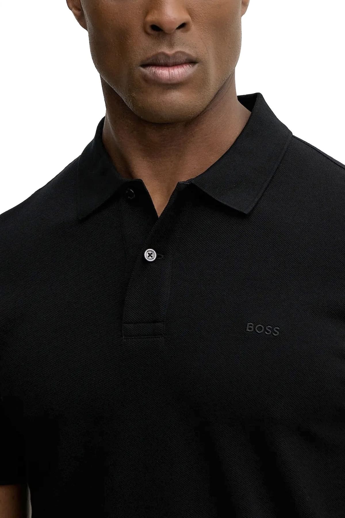 BOSS POLO REGULAR FIT PALLAS ΜΑΥΡΟ