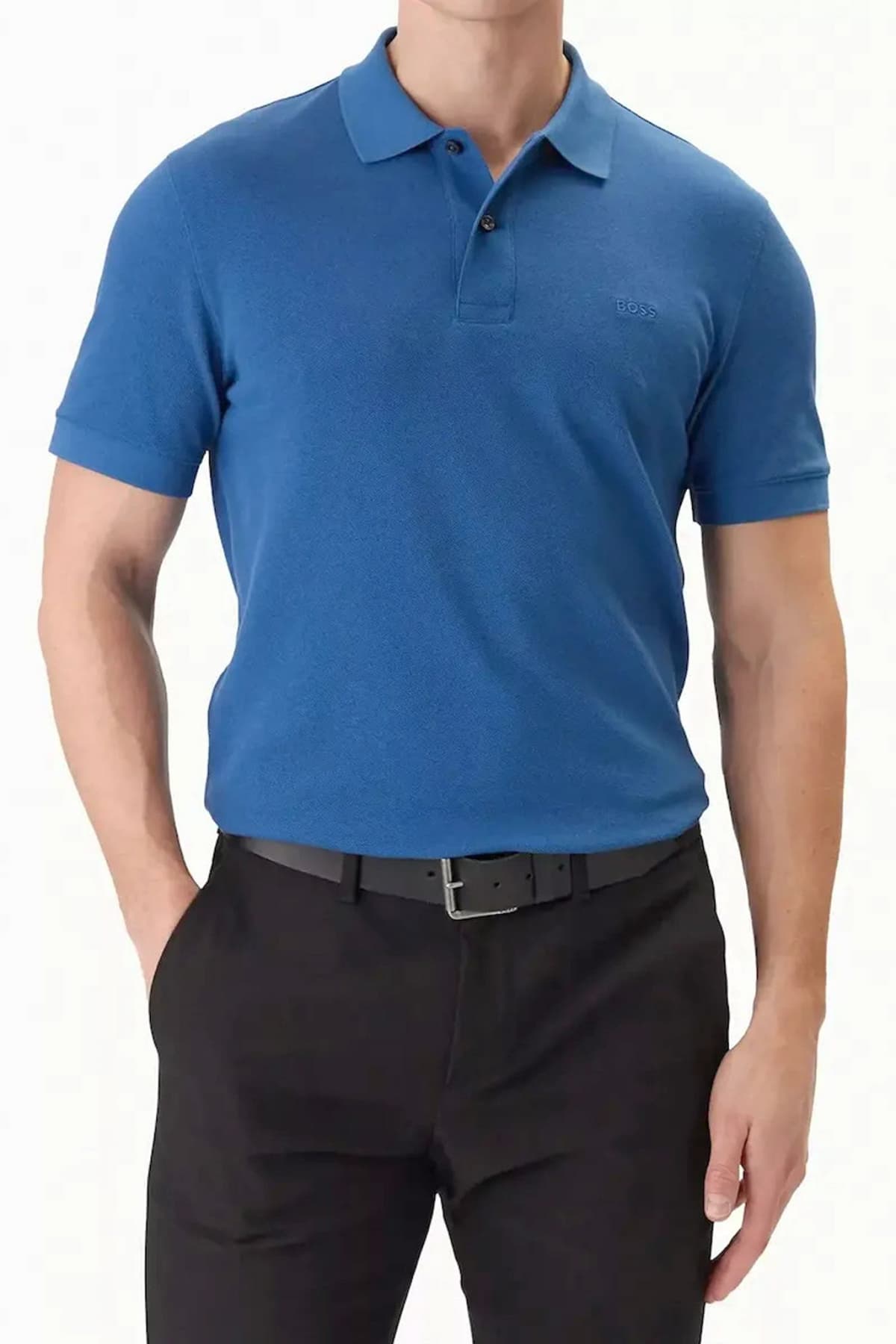 BOSS POLO REGULAR FIT PALLAS ΡΟΥΑ ΜΠΛΕ
