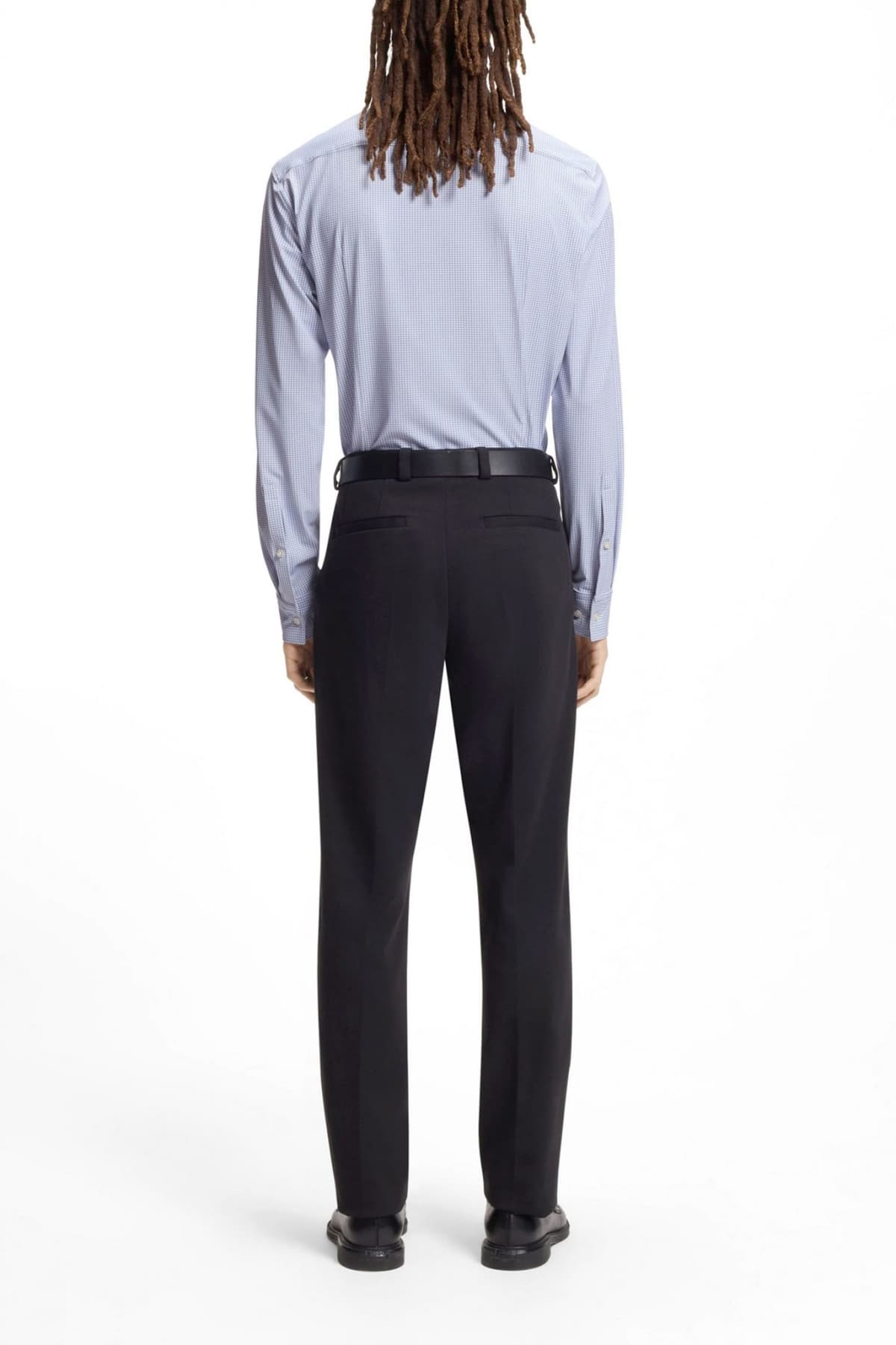 HUGO PERFORMANCE ΠΟΥΚΑΜΙΣΟ ΜΙΚΡΟΣΧΕΔΙΟ SLIM FIT KENNO ΣΙΕΛ-ΛΕΥΚΟ