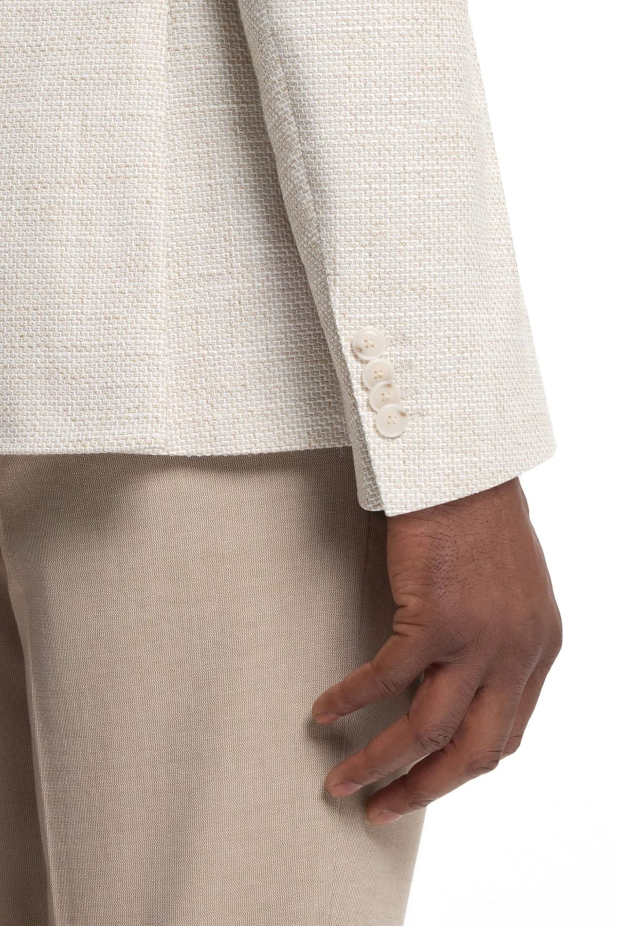 BOSS ΣΑΚΑΚΙ LANIFICO TESSE BIELLA STRETCH H-HUTSON-2PP-253 REGULAR FIT ΕΚΡΟΥ