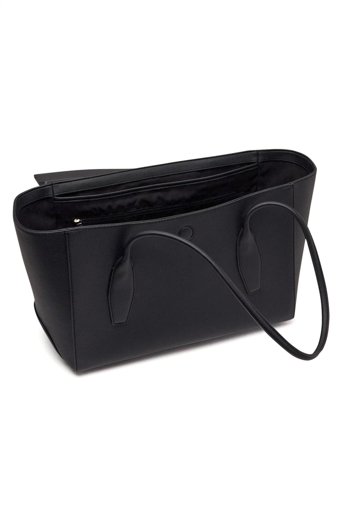 BOSS ΤΣΑΝΤΑ ΩΜΟΥ NERISSA TOTE LOGO ΜΕΤΑΛΛΙΚΟ ΜΑΥΡΟ