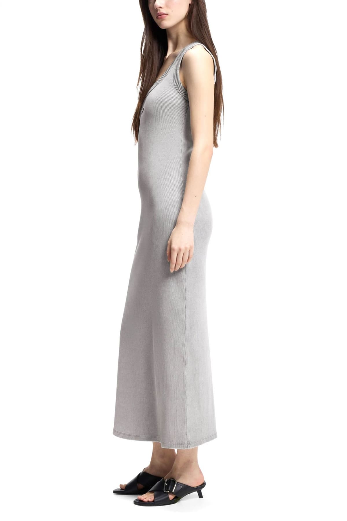 HUGO BLUE ΦΟΡΕΜΑ MIDI SLIM FIT NILIYO_B LOGO ΓΚΡΙ