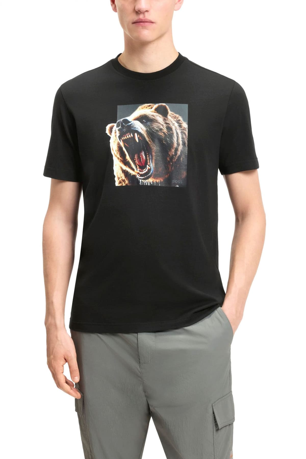 BOSS CASUAL T-SHIRT TE_DOBERBAN ΜΑΥΡΟ