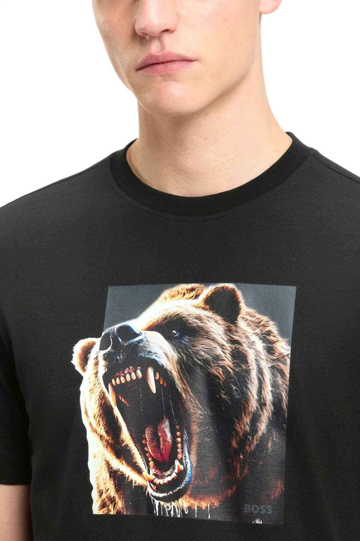 BOSS CASUAL T-SHIRT TE_DOBERBAN ΜΑΥΡΟ