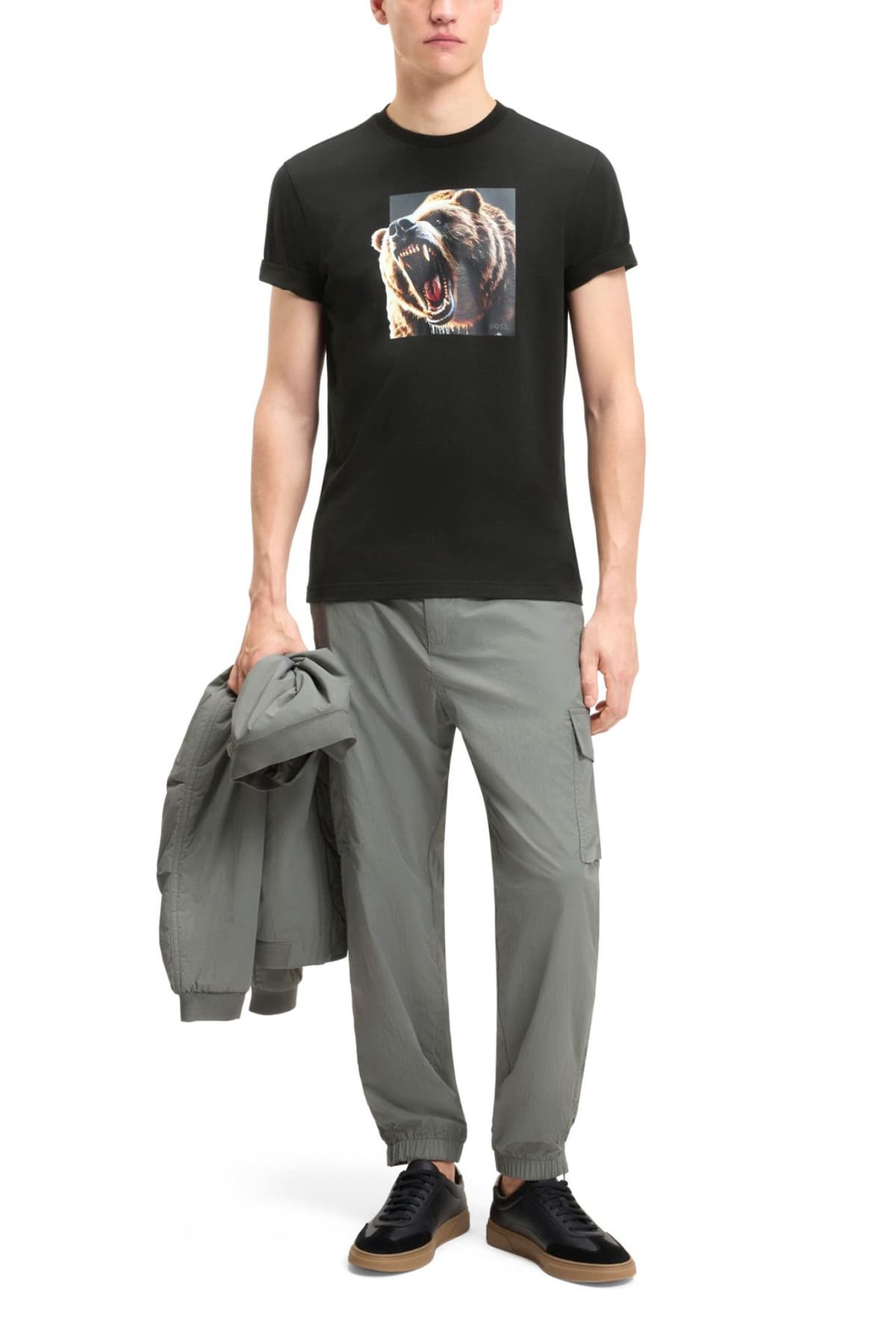 BOSS CASUAL T-SHIRT TE_DOBERBAN ΜΑΥΡΟ