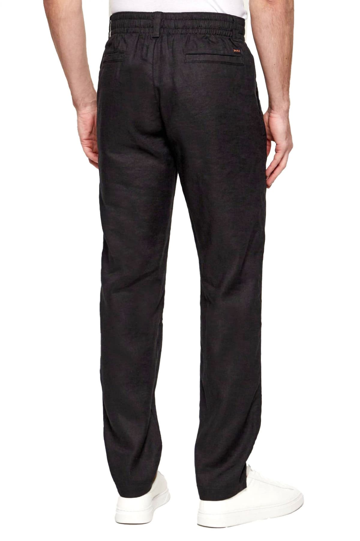 BOSS CASUAL ΠΑΝΤΕΛΟΝΙ CHINO REGULAR FIT ΛΙΝΟ SANDERSON-L-3 ΜΑΥΡΟ