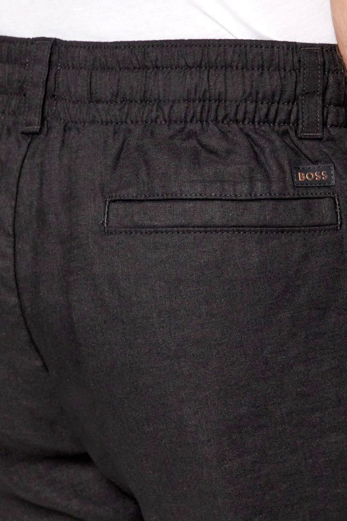 BOSS CASUAL ΠΑΝΤΕΛΟΝΙ CHINO REGULAR FIT ΛΙΝΟ SANDERSON-L-3 ΜΑΥΡΟ