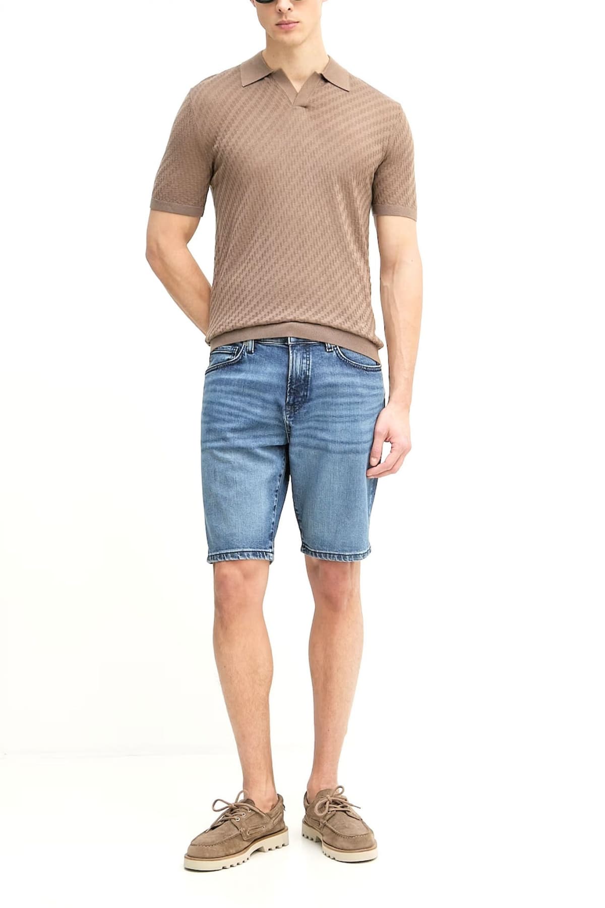 BOSS CASUAL ΒΕΡΜΟΥΔΑ JEANS REGULAR FIT RE.MAINE SHORTS BO ΜΠΛΕ
