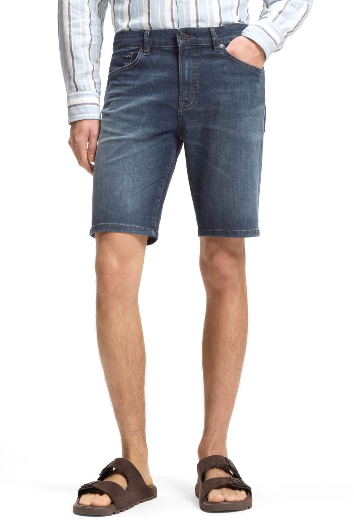 BOSS CASUAL ΒΕΡΜΟΥΔΑ JEANS REGULAR RE MAINE SHORTS BO ΜΠΛΕ