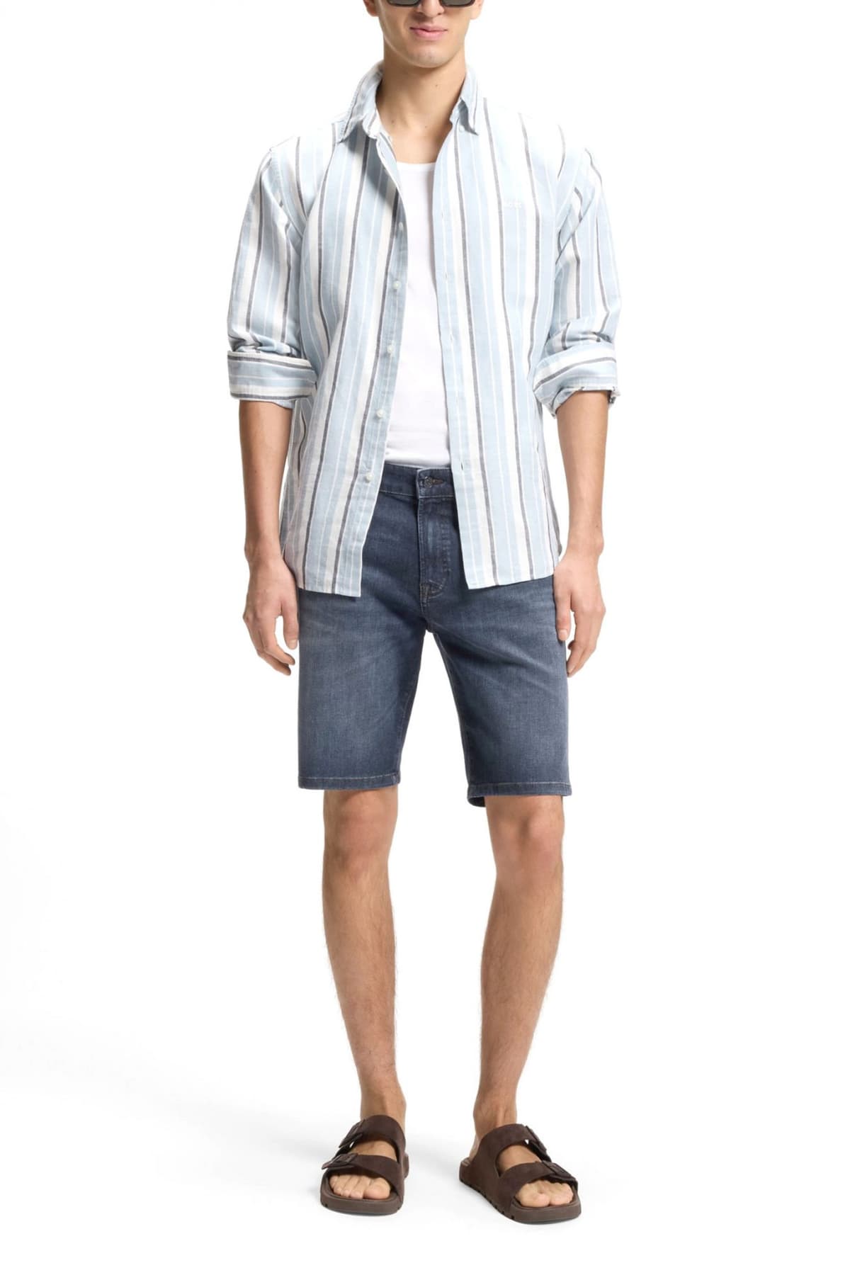BOSS CASUAL ΒΕΡΜΟΥΔΑ JEANS REGULAR RE MAINE SHORTS BO ΜΠΛΕ