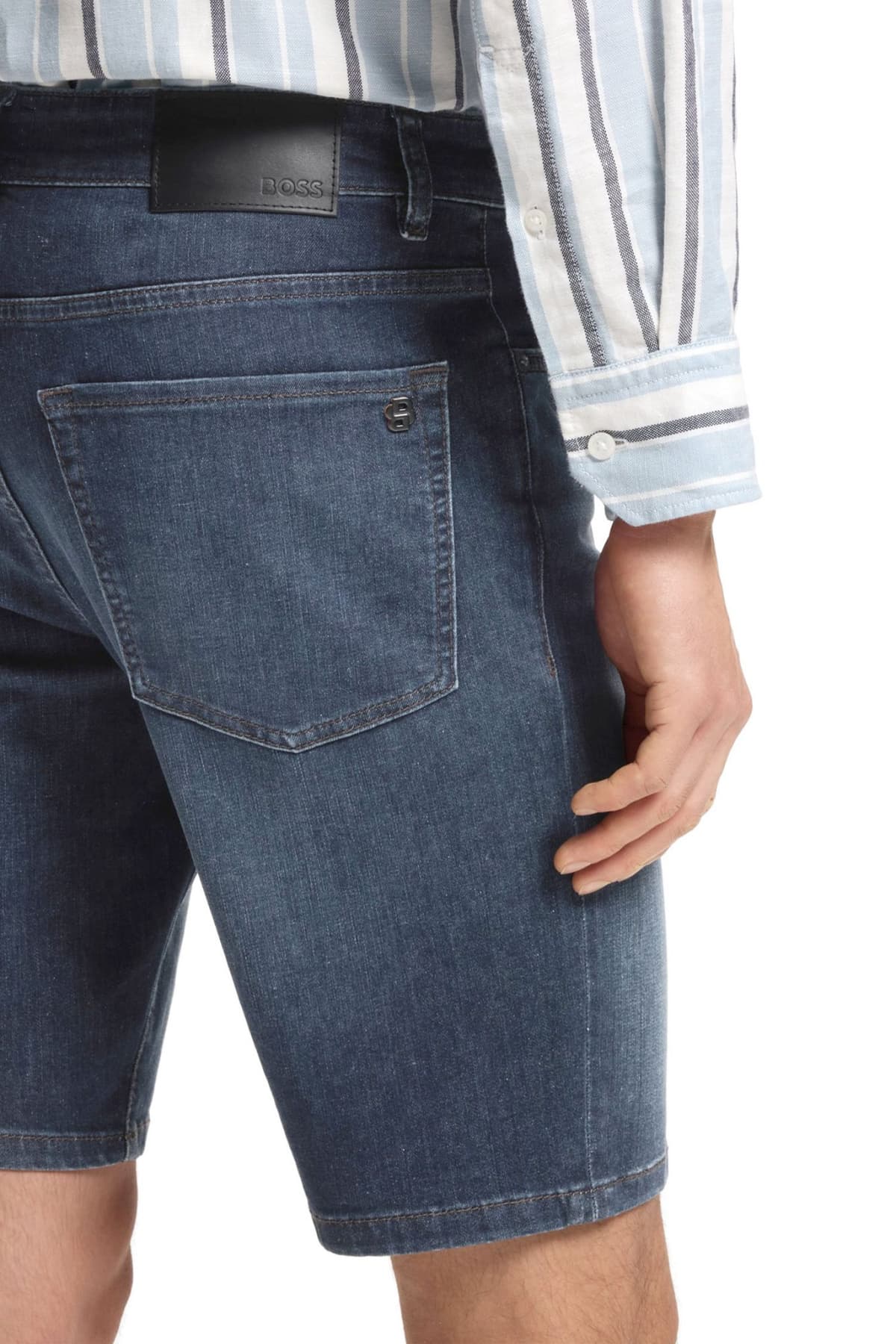 BOSS CASUAL ΒΕΡΜΟΥΔΑ JEANS REGULAR RE MAINE SHORTS BO ΜΠΛΕ