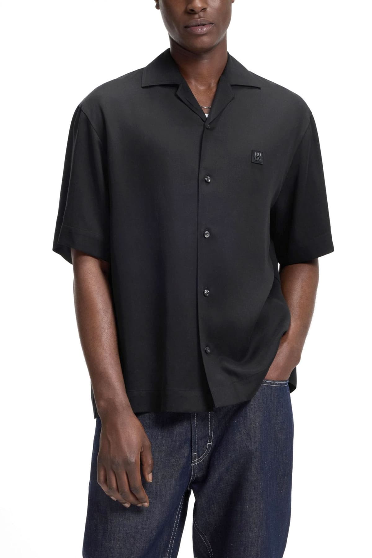 Ανδρικό Espino Κοντομάνικο Πουκάμισο Μαύρο HUGO 50560593-001