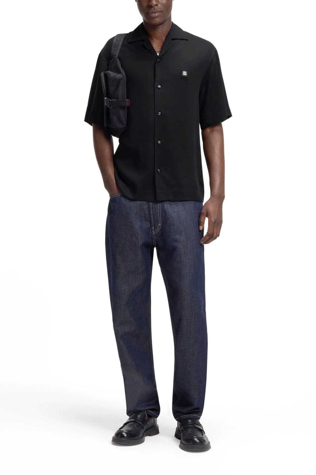 Ανδρικό Espino Κοντομάνικο Πουκάμισο Μαύρο HUGO 50560593-001