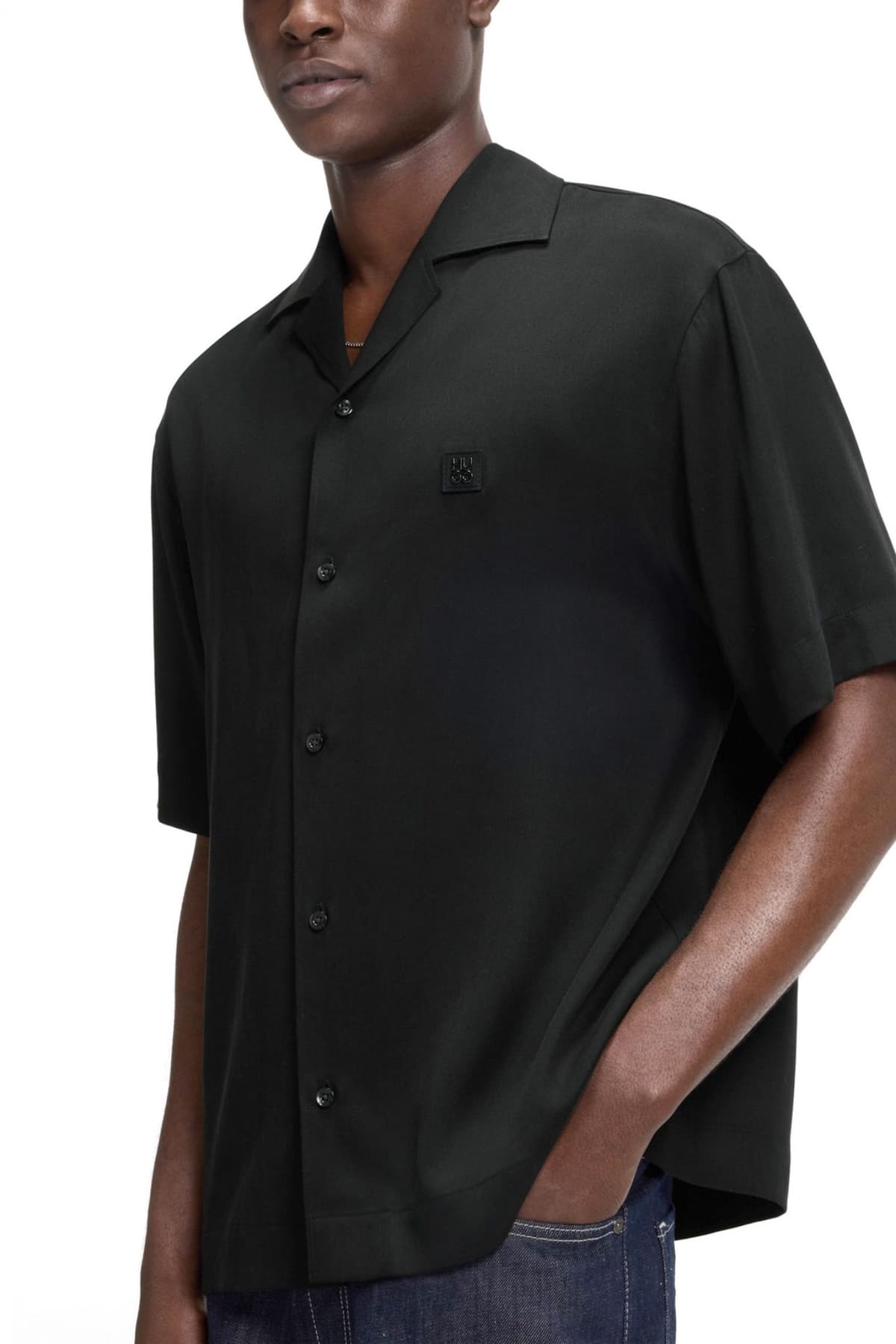 Ανδρικό Espino Κοντομάνικο Πουκάμισο Μαύρο HUGO 50560593-001