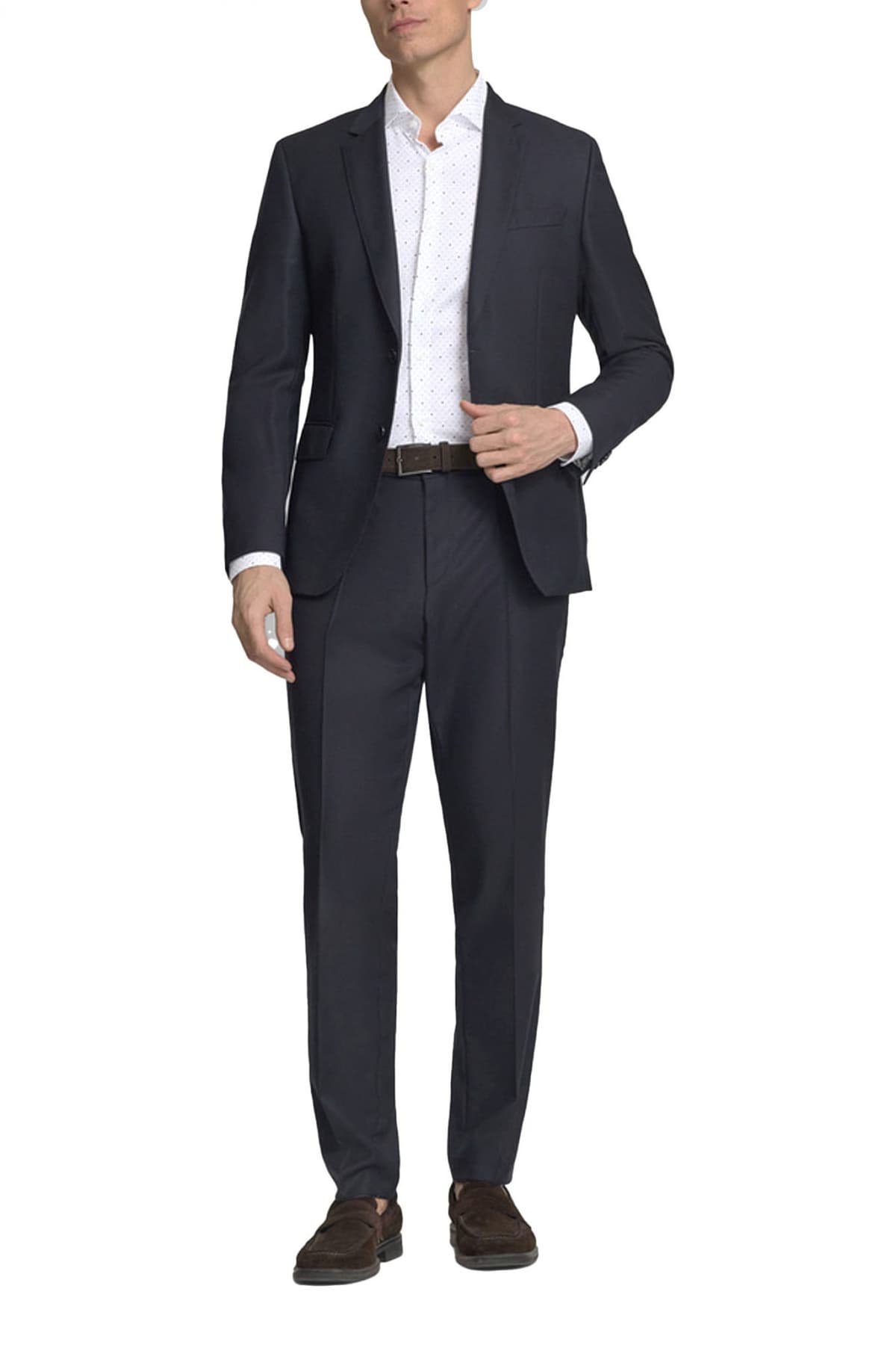 BOSS ΠΟΥΚΑΜΙΣΟ ΠΟΥΑ SLIM FIT STRETCH H-HANK-SP-C1-261 ΛΕΥΚΟ-ΜΠΛΕ
