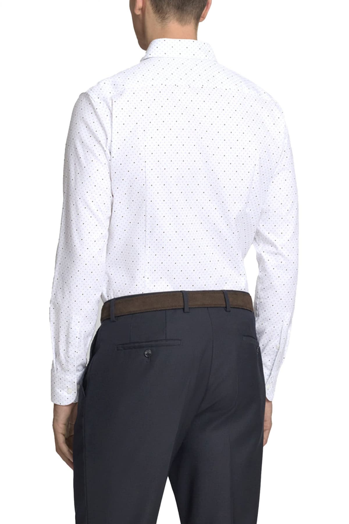 BOSS ΠΟΥΚΑΜΙΣΟ ΠΟΥΑ SLIM FIT STRETCH H-HANK-SP-C1-261 ΛΕΥΚΟ-ΜΠΛΕ