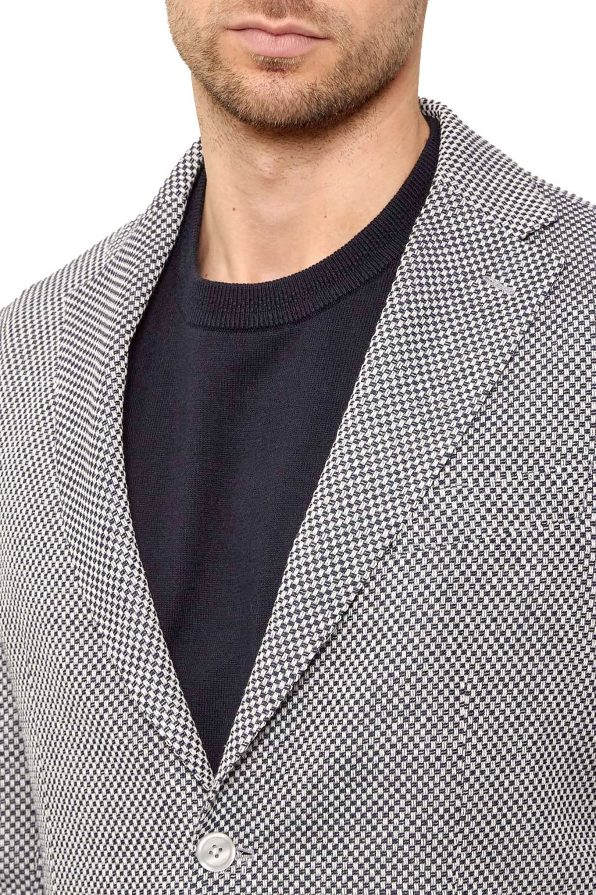 BOSS ΣΑΚΑΚΙ ΜΙΚΡΟΣΧΕΔΙΟ ΛΙΝΟ ΑΦΟΔΡΟ SLIM FIT C-HANRY-262 ΜΠΛΕ-ΛΕΥΚΟ