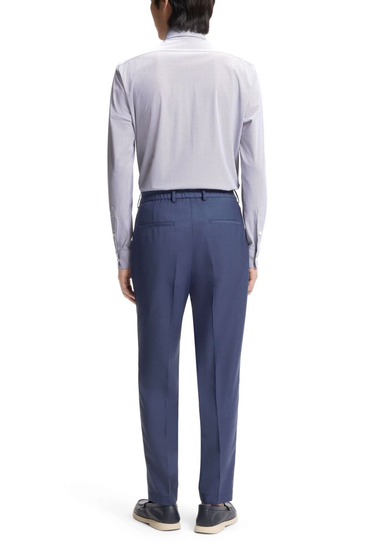 BOSS PERFORMANCE ΠΟΥΚΑΜΙΣΟ ΜΙΚΡΟΣΧΕΔΙΟ REGULAR FIT P-LIAM-K-F-261 ΜΠΛΕ-ΛΕΥΚΟ