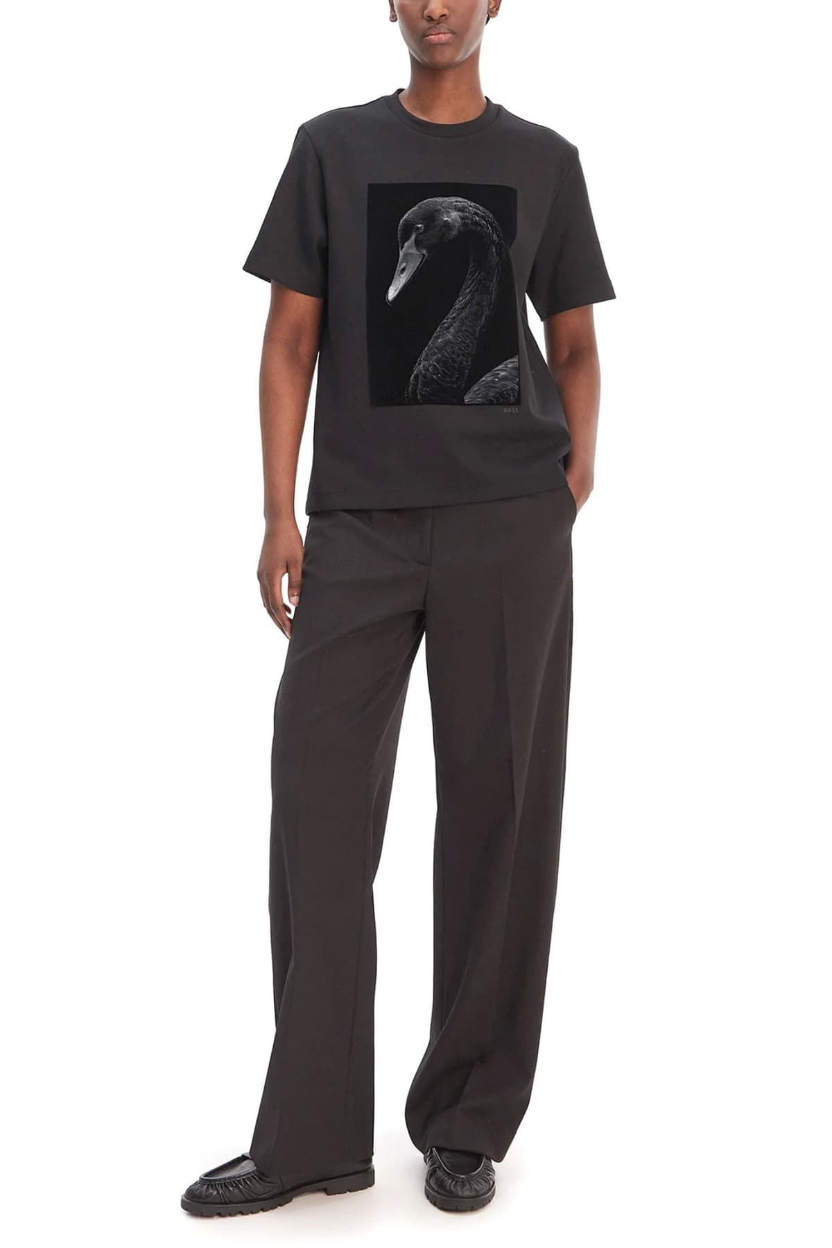 BOSS T-SHIRT EHARPA2 REGULAR FIT ΜΑΥΡΟ