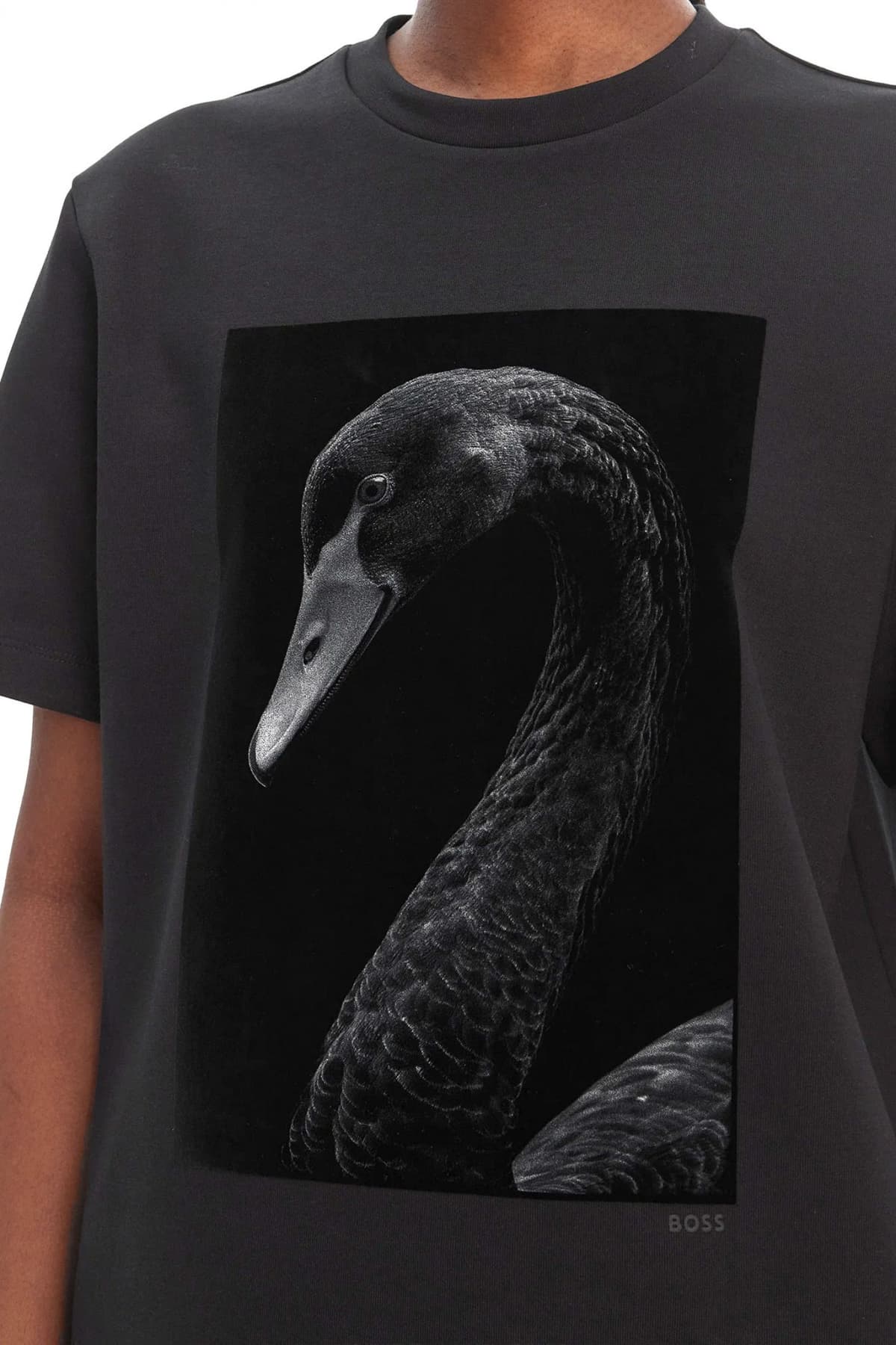 BOSS T-SHIRT EHARPA2 REGULAR FIT ΜΑΥΡΟ