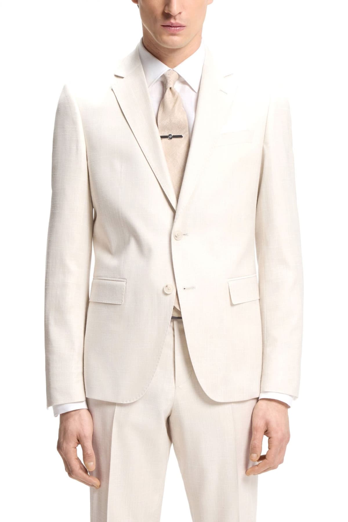 BOSS ΚΟΥΣΤΟΥΜΙ LANIFICIO TESSE BIELLA STRETCH SLIM FIT H-HUGE-2PCS-253 ΕΚΡΟΥ