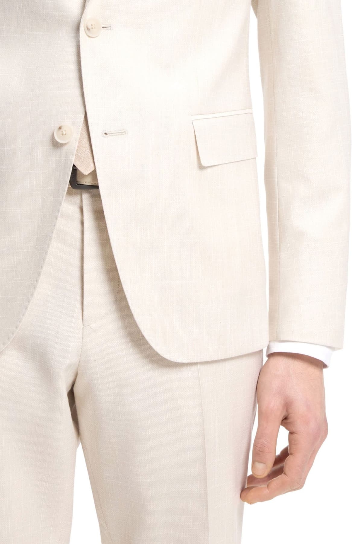 BOSS ΚΟΥΣΤΟΥΜΙ LANIFICIO TESSE BIELLA STRETCH SLIM FIT H-HUGE-2PCS-253 ΕΚΡΟΥ