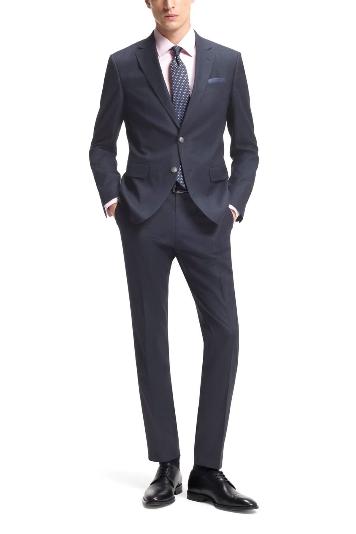 BOSS ΚΟΥΣΤΟΥΜΙ LANIFICIO TESSE BIELLA STRETCH SLIM FIT H-HUGE-2PCS-253 ΜΠΛΕ