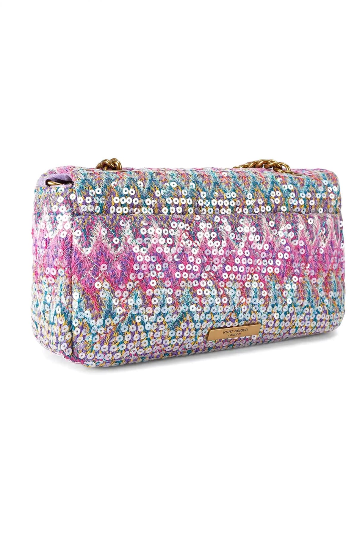 KURT GEIGER ΤΣΑΝΤΑ CROSSBODY/ΩΜΟΥ PIMLICO BAG ΠΑΓΙΕΤΑ AΛΥΣΙΔΑ LOGO ΠΟΛΥΧΡΩΜΟ