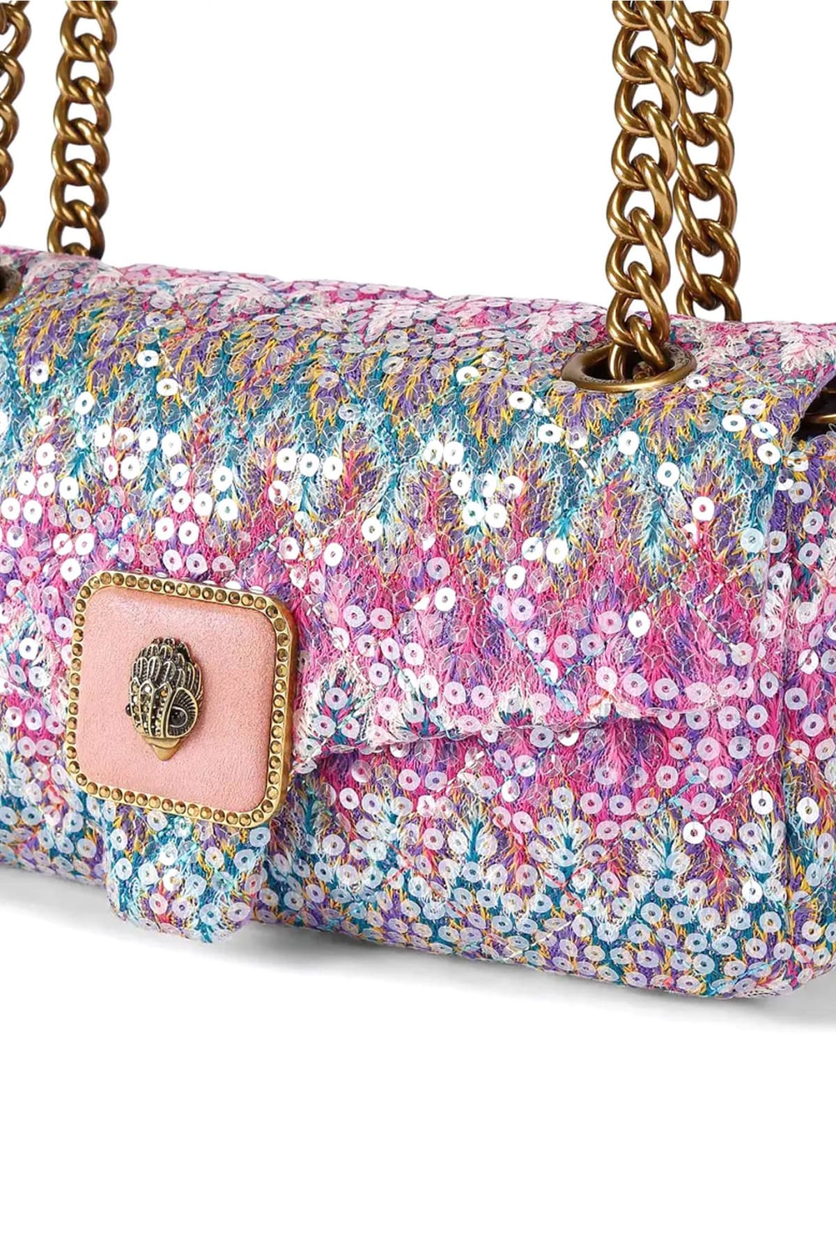 KURT GEIGER ΤΣΑΝΤΑ CROSSBODY/ΩΜΟΥ PIMLICO BAG ΠΑΓΙΕΤΑ AΛΥΣΙΔΑ LOGO ΠΟΛΥΧΡΩΜΟ