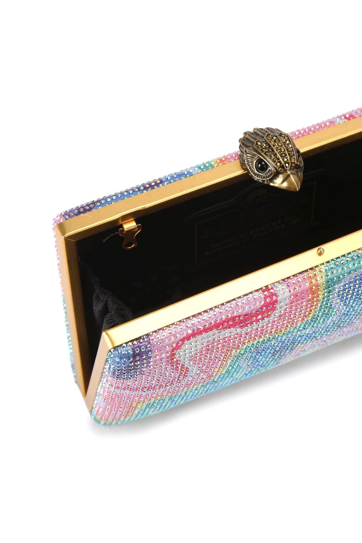 KURT GEIGER TΣΑΝΤΑ CROSSBODY/ΩΜΟΥ CRYSTAL KENSINGTON CLUTCH ΣΤΡΑΣ ΑΛΥΣΙΔΑ LOGO ΠΟΛΥΧΡΩΜΟ